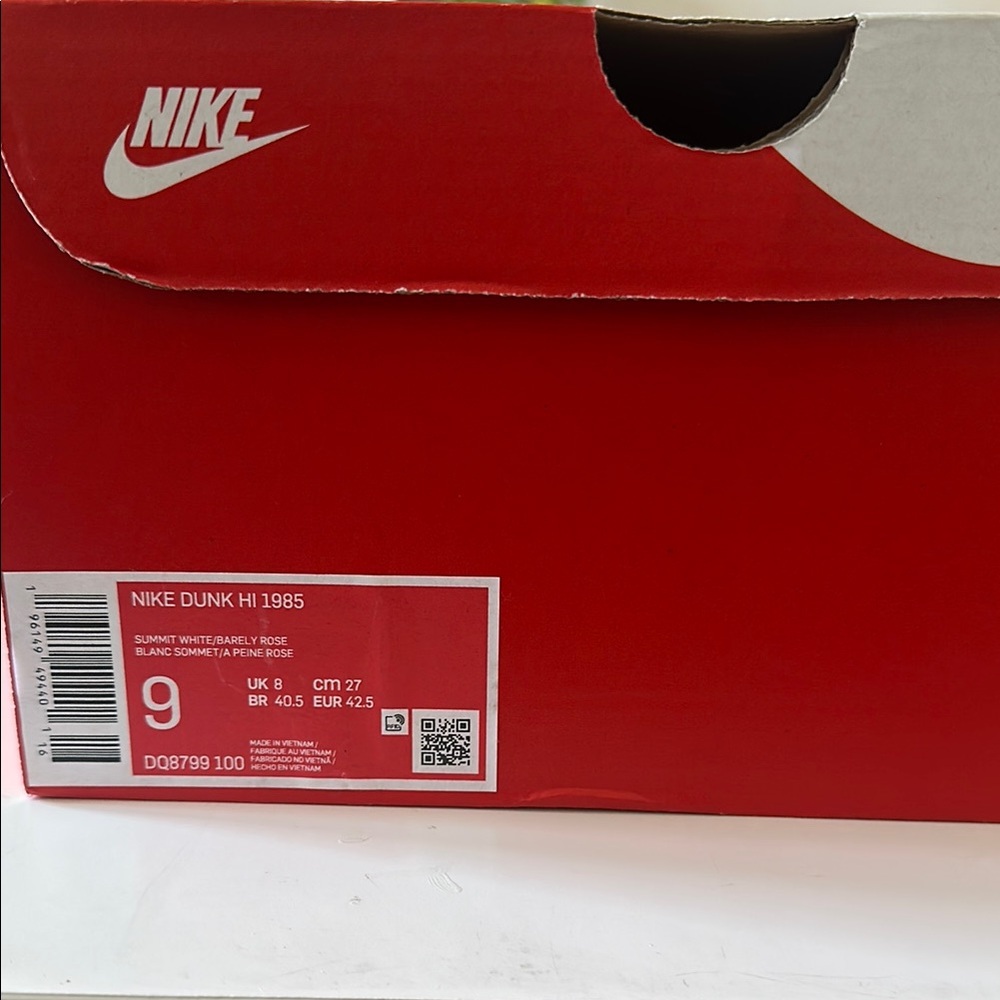 Nike Dunk Hi 1985 in Soft Pink and Cream